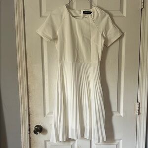 H&M White Midi Dress with Pleats